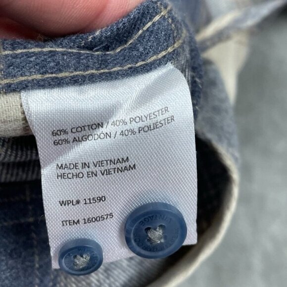 Weatherproof Vintage Plaid Button-Up Shirt XXL Blue/White a0980 - Picture 6 of 8